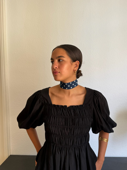 Dark Blue Polka